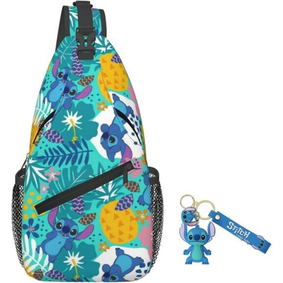 Mens crossbody sling bag cartoon chest shoulder bag travel casual running work g - Picture 1 of 6